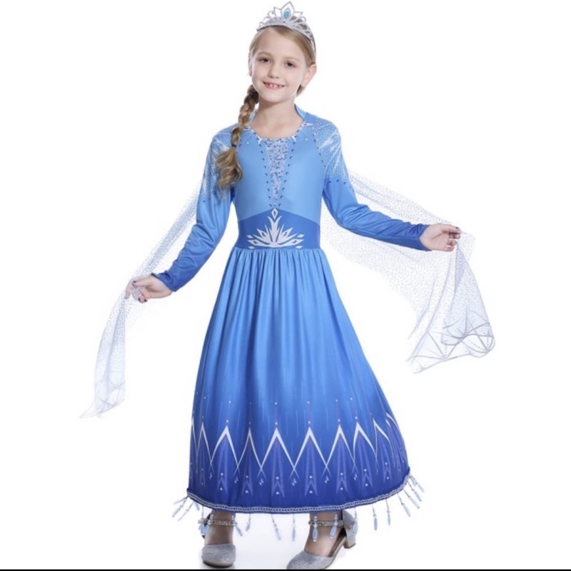 dress princess elsa frozen 2 / gaun frozen elsa / dress frozen