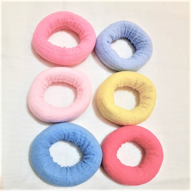 Ikat Rambut Donat Kilap Rajut Tebal Bahan Nylon Kunciran Ponytail Karet Rambut Sporty Warna Warni-6