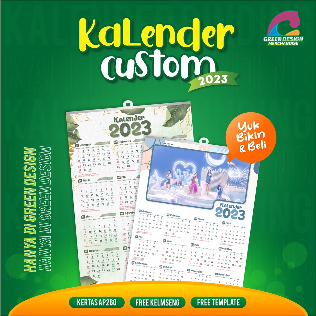 READY Kalender Dinding 2024 Kalender Custom Foto kalender 2024 aesthetic kalender 2024 aesthetic dinding kalender 2024 lengkap jawa masehi hijriah Kalender A3+ 12 Bulan Klem Seng