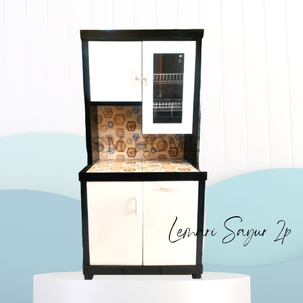 Lemari Sayur 2Pintu / Lemari Dapur / Rak Piring Kayu Minimalis 2Pintu/ Rak Piring Duco/ Rak Dapur