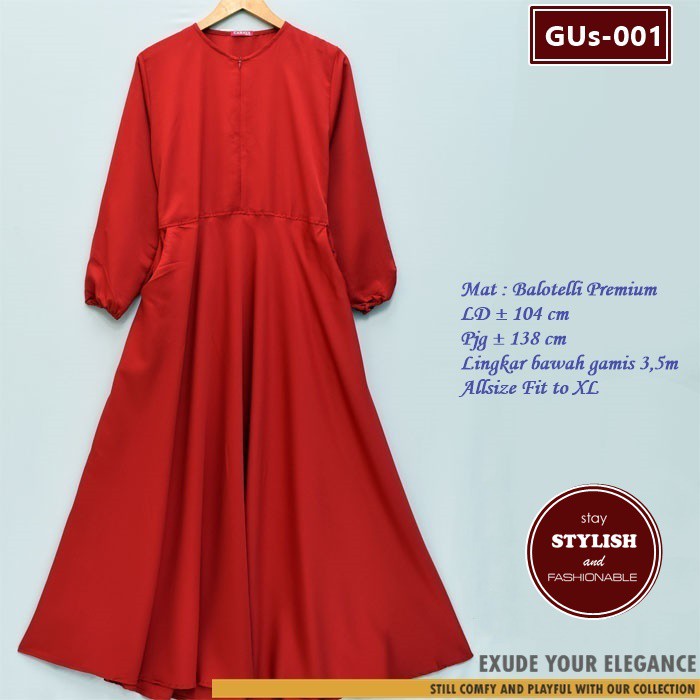 Gamis Polos bahan Balotelli / Gamis Payung Polos