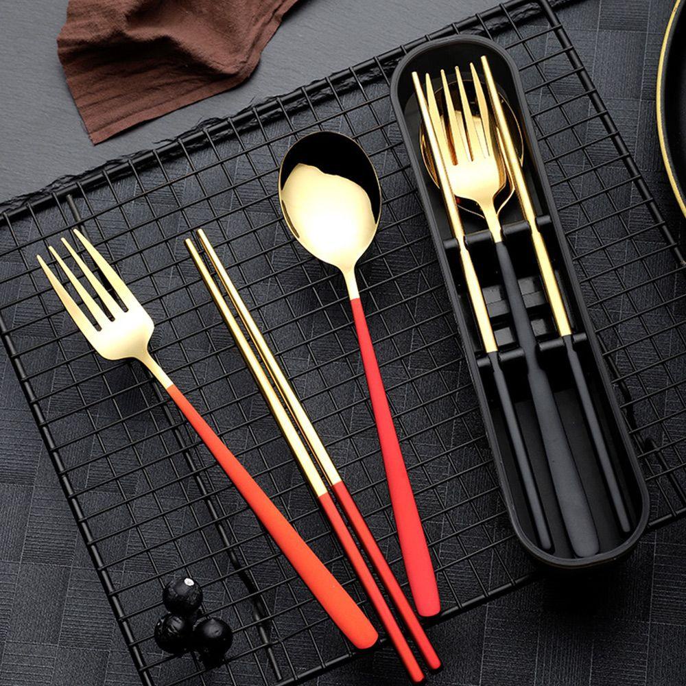 Suyo Set Peralatan Makan Portable Reusable Dengan Kotak Untuk Travel