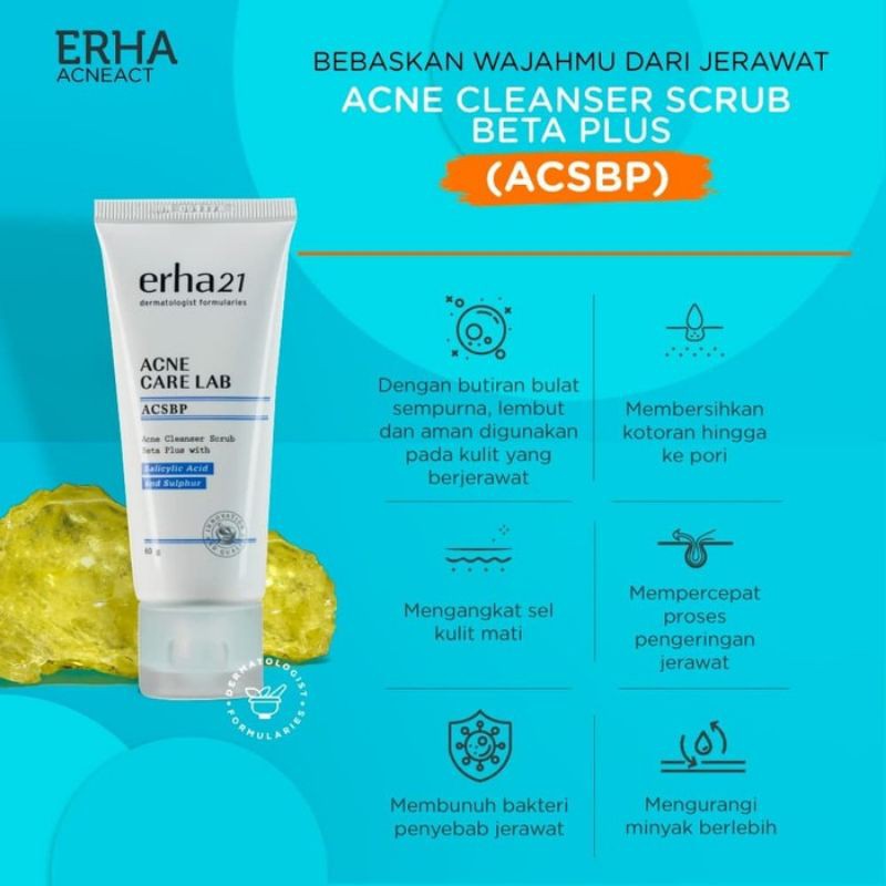 ERHA PAKET PERAWATAN JERAWAT WAJAH ACSBP &amp; ACNE SPOT GEL ( SABUN + OBAT TOTOL JERAWAT ) AMPUH