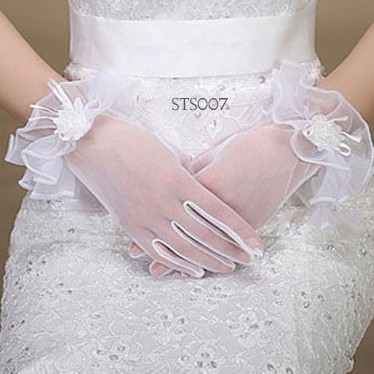 [STOCK TERBATAS] SARUNG TANGAN PENGANTIN TRANSPARANT WEDDING GLOVES LACE STS007