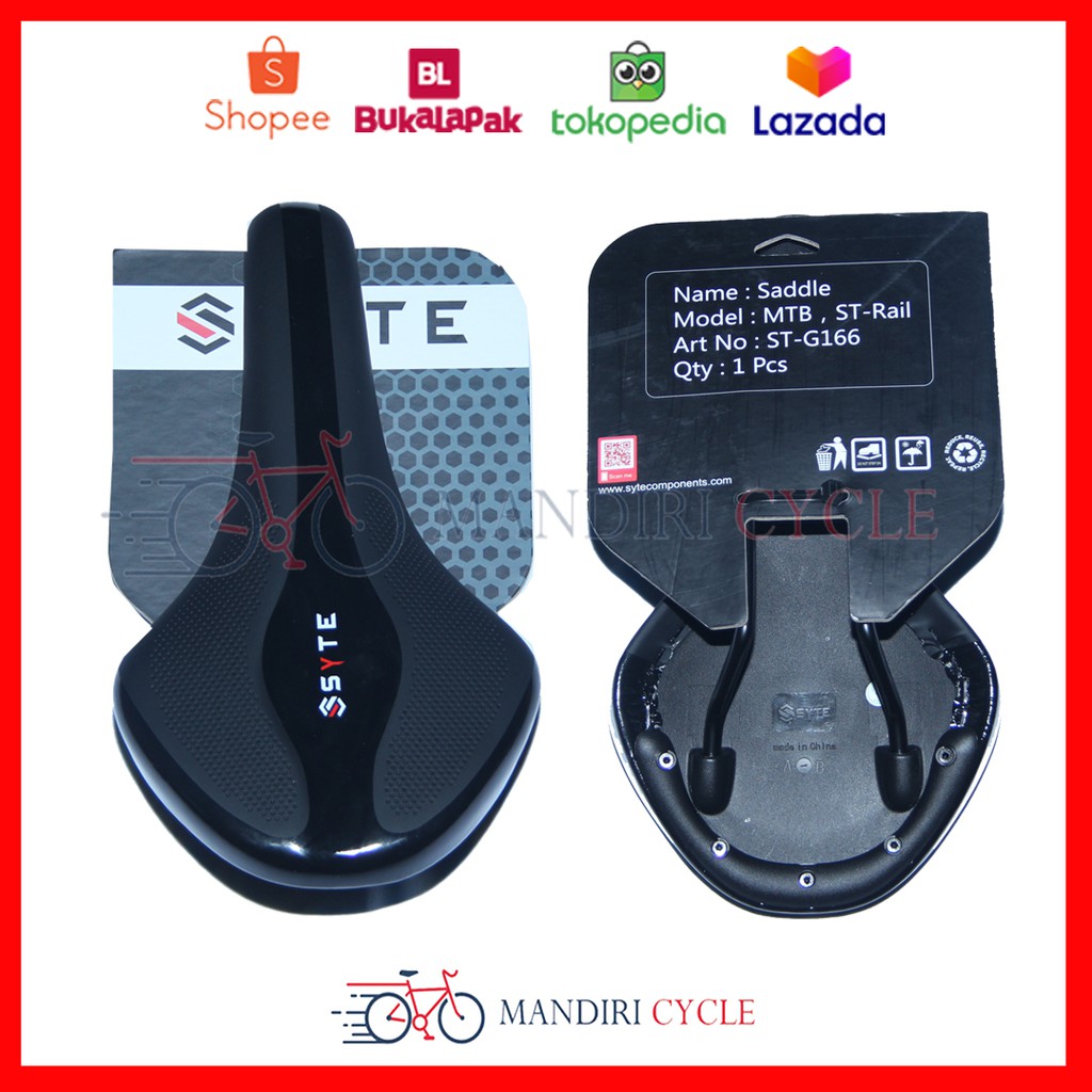 Jok Sadel Saddle Sepeda SYTE GEL Empuk ST-G166 sepeda Lipat, MTB