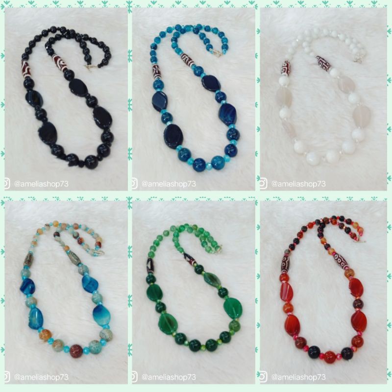 Kalung Batu Alam mix Dzi Tibet
