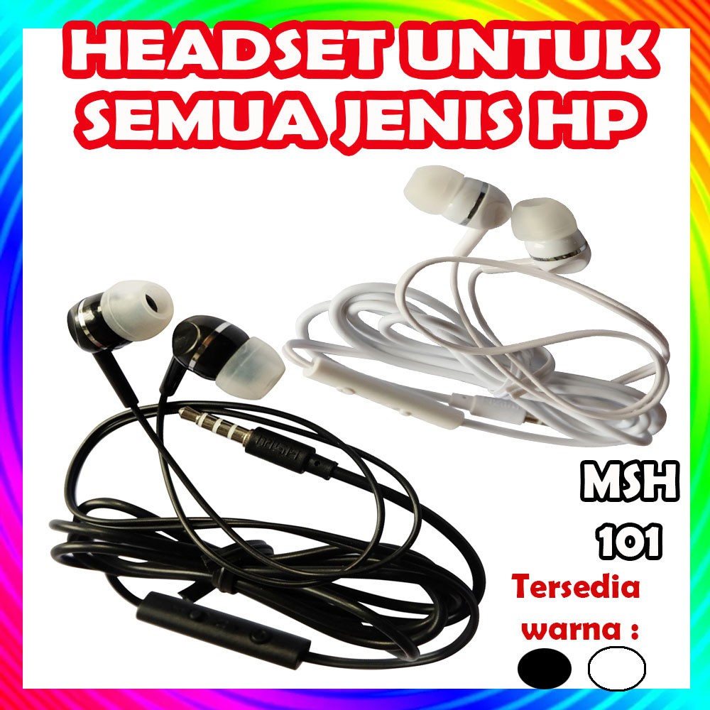 MSH [ PREMIUM ] Handsfree Headset Earphone Handfree jack 3.5 mm Suara Bass Kuat