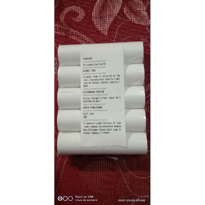 

KERTAS STIKER THEMRAL UKURAN 58/57mm