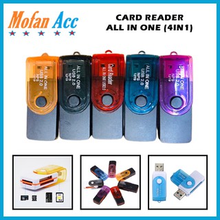 Card Reader All in One ( 4in1 ) Multi Memory Converter To Flashdisk 4 slot model putar serbaguna