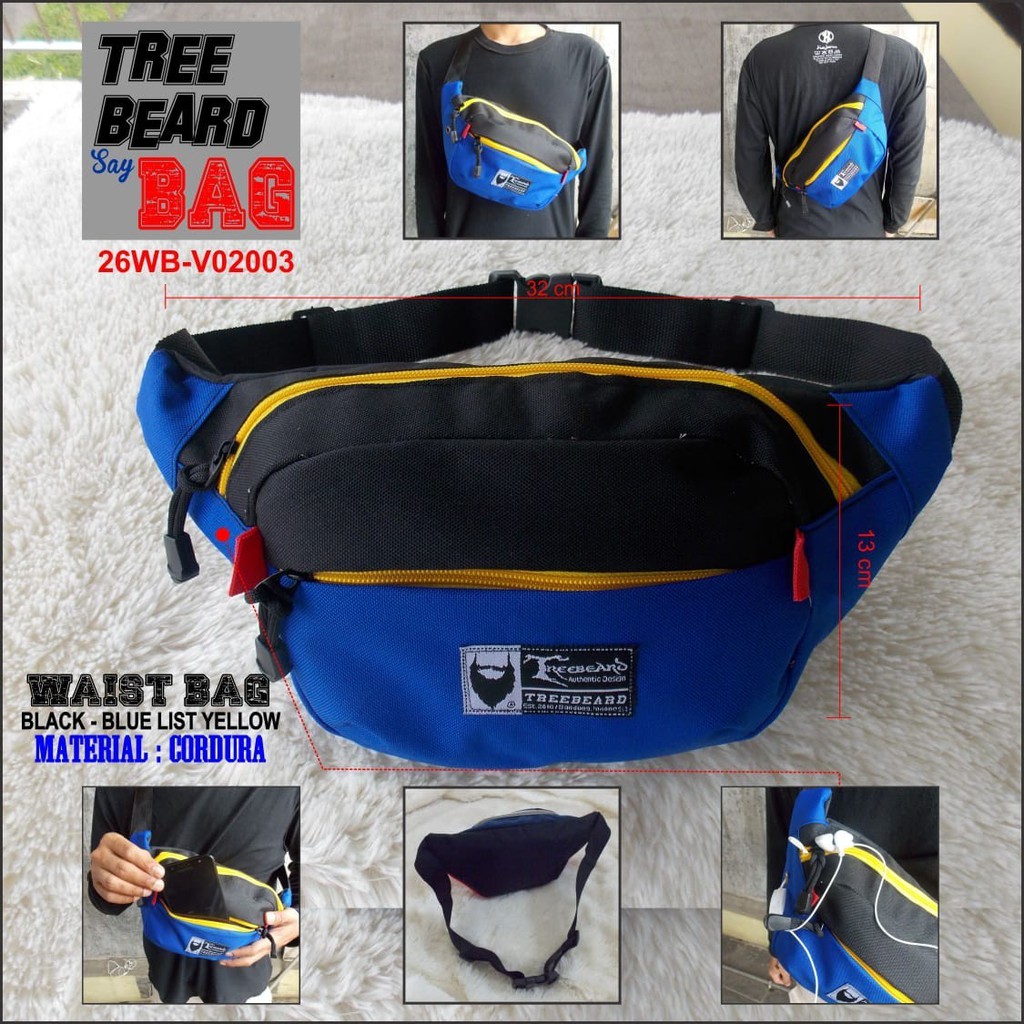 (Free Waistbag) Jaket Pria Hoodie Navy Saku Turkis Bahan Lembut Original Treebeard - Bisa COD