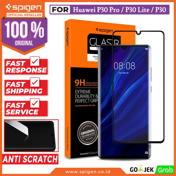 TERBARU- BISA COD Tempered Glass P30 Pro / P30 Lite / P30 Spigen Glas tR Full Cover HD - P30 Pro