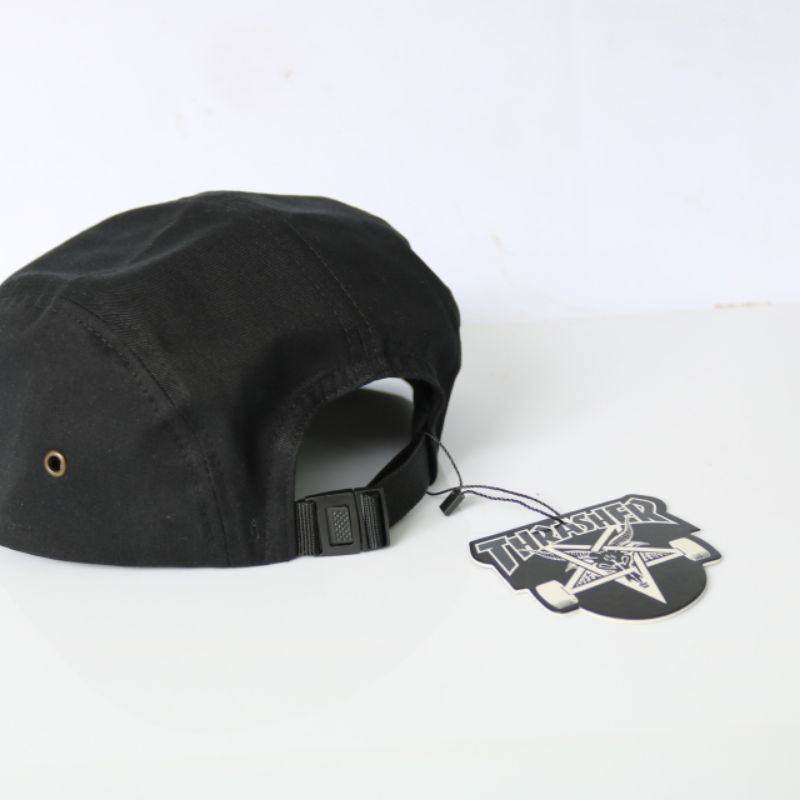 Topi thrasher 5 panel hitam