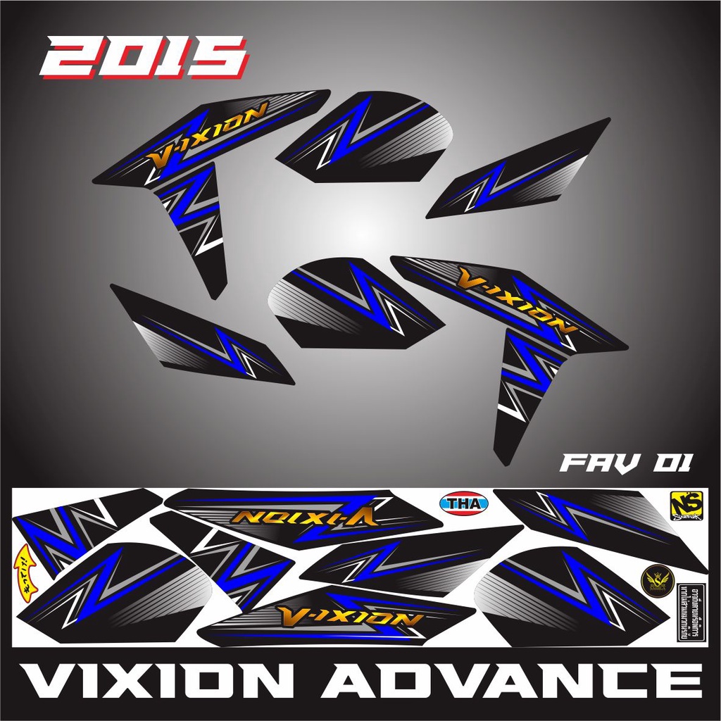 STRIPING MOTOR VIXION ADVANCE 2015 / VARIASI STICKER MOTOR YAMAHA VIXION / LIS BODY VIXION ADV 2015 