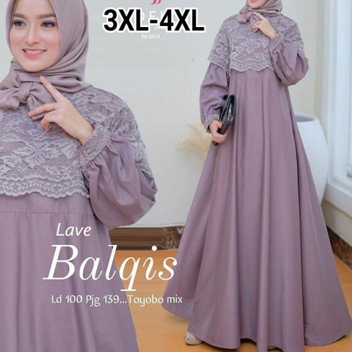gamis jumbo brukat ukuran L XL XXL XXXL 4XL ld 140 Balqis/gamis murah/Dress murah/gamis brokat