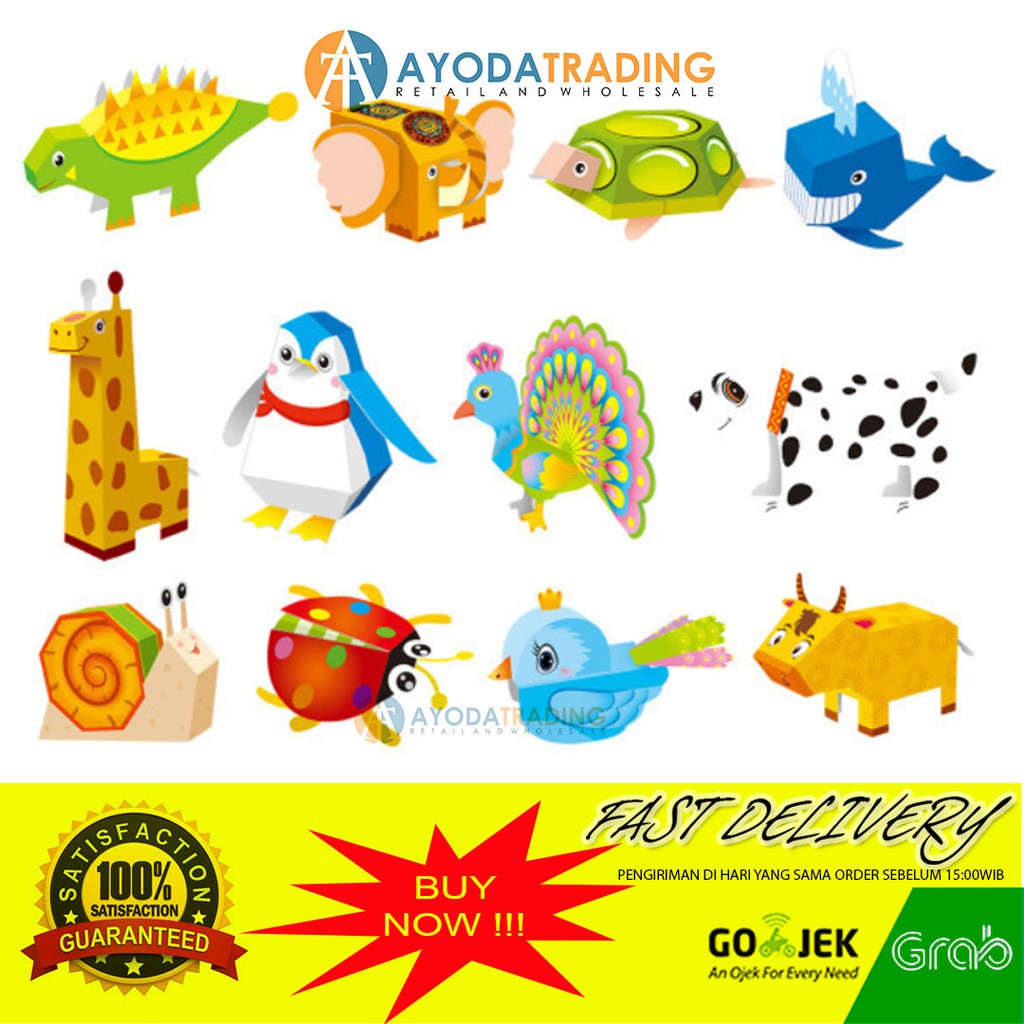 3D Paper Craft  Prakarya Anak Kertas Lipat 48pcs