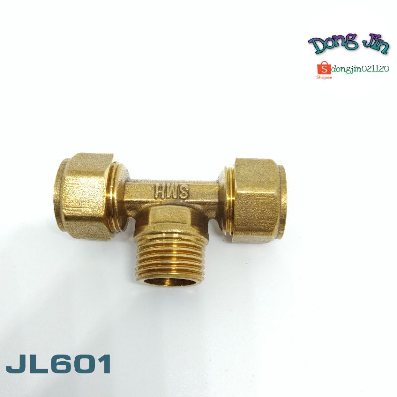 Tee Sambungan pipa air panas ukuran 1/2 inch  Drat luar JL601