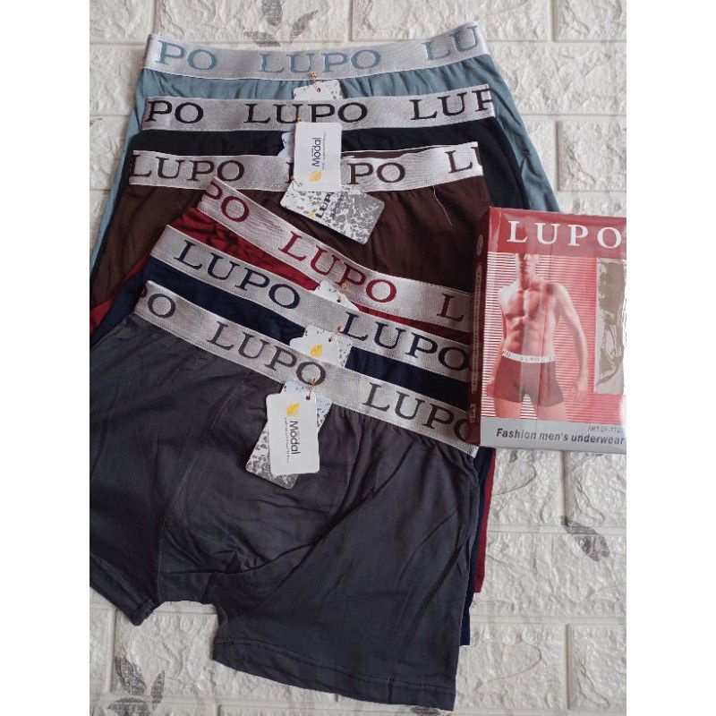 celana dalam pria model boxer lupo 7722 termurah | boxer lupo segiempat bahan katun polos