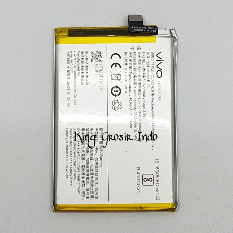 Baterai Vivo B-F3 / BF3 / F3 / Y91 / Y95 Original 100% Battery