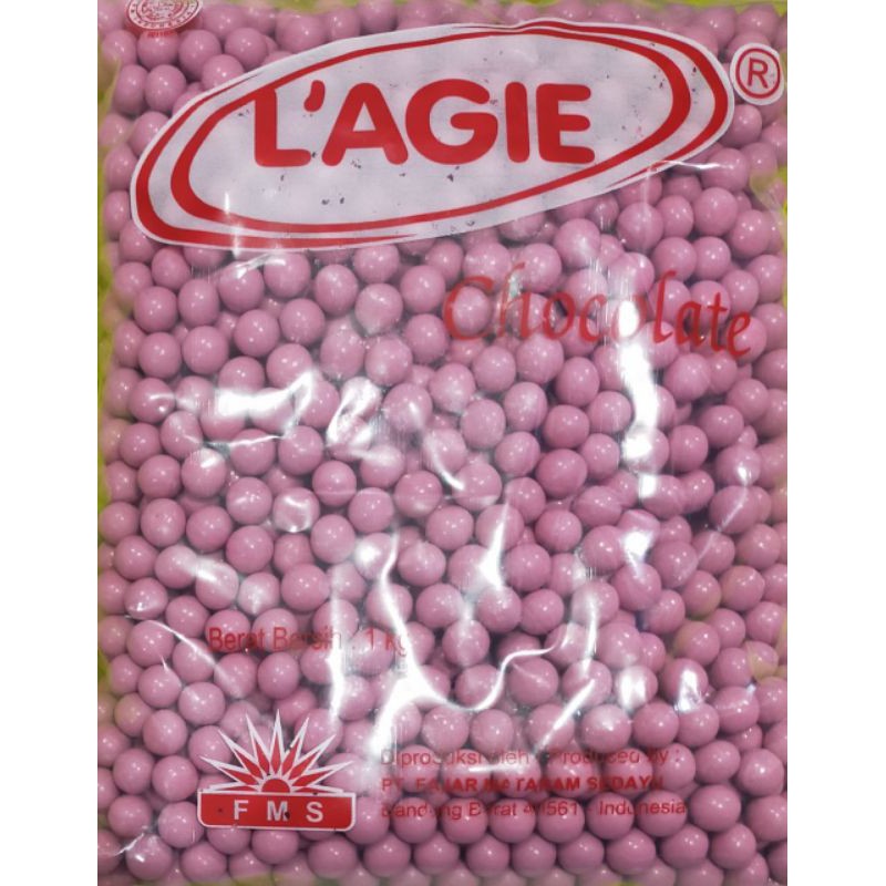 

l'agie golden city bola mini permen coklat Snack biskuit salut coumpund susu merah muda kiloan 1kg