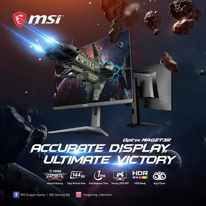 Monitor MSI MAG273R 27&quot; 144Hz 1MS - Monitor MSI Optix MAG 273R 27&quot; FHD IPS - Monitor Gaming MSI