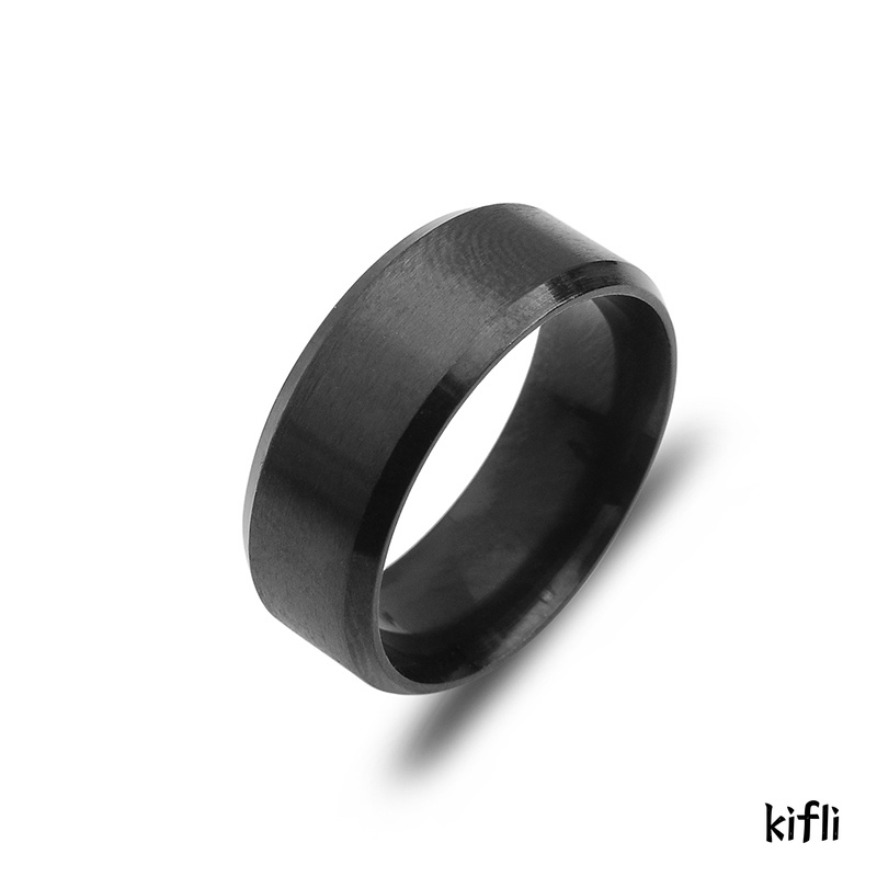 Cincin Matte Stainless Steel Punk,Sederhana Untuk,Hadiah Perhiasan Fashion Pria