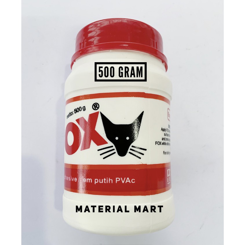 Lem Fox Putih 500 gr | Lem Putih PVAC 500gr | Lem Kertas | Lem Kayu | Material Mart