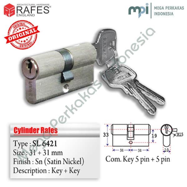 Kunci Pintu - Silinder / Cylinder Kunci Pintu Rafes Sl 6421