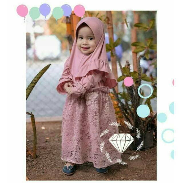 MAXY ZALINDRA KID ANAK, BRUKAT MOSCREPE, GAMIS HIJAB MUSLIM, MAXY DRESS