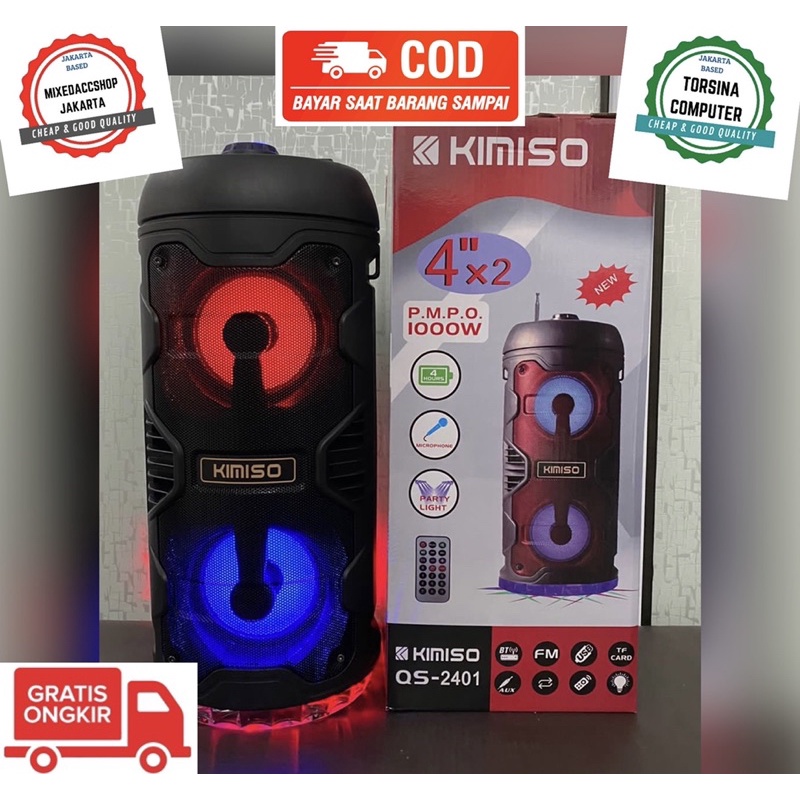 Speaker Portable Bluetooth KIMISO QS-2401 Wireless FREE MICROPHONE