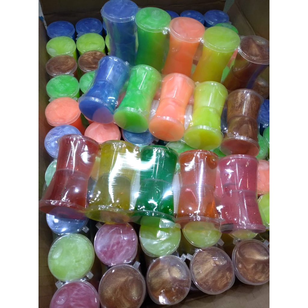 SLIME GLITTER 25 ML BONUS PENGHAPUS LUCU/ SLIME ANAK WARNA WARNI/ MAINAN ANAK JADUL/ MAINAN MURAH