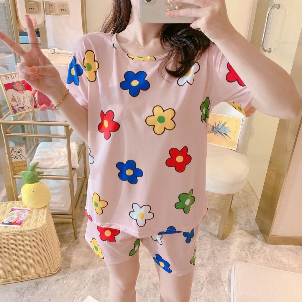 Baju Tidur Piyama Import HP-HP Flower Pink