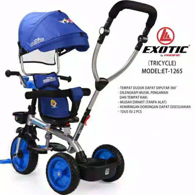 SEPEDA RODA ANAK TIGA EXOTIC TRICYCLE ET 1265 COCOK BUAT KADO ANAK