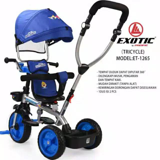 SEPEDA RODA ANAK TIGA EXOTIC TRICYCLE ET 1265 COCOK BUAT KADO ANAK