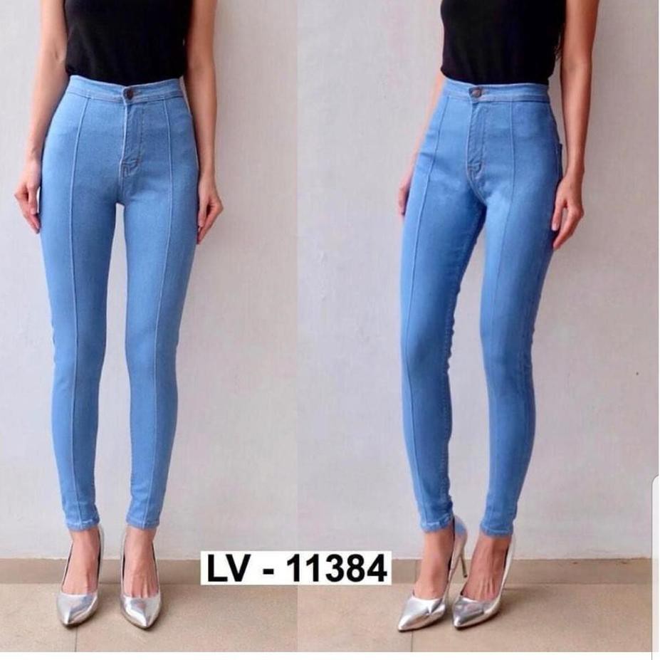 [ RFZ ] fanesafashion celana jeans highwaist hw front line tulang bone bahan soft jeans tebal terbar