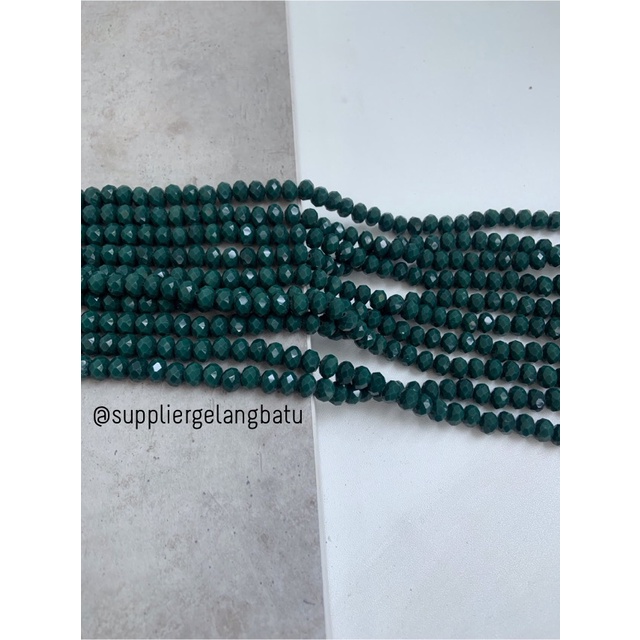 Crystal Ceko Doft 8mm HIJAU TUA DARK GREEN bahan craft manik donat