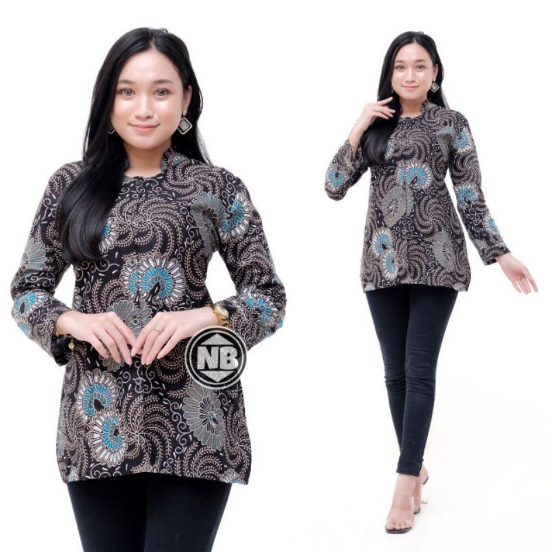 tey-17 Batik wanita ASJ SA HRB026 Kenongo Kemeja Tosca Pendek-Rascal