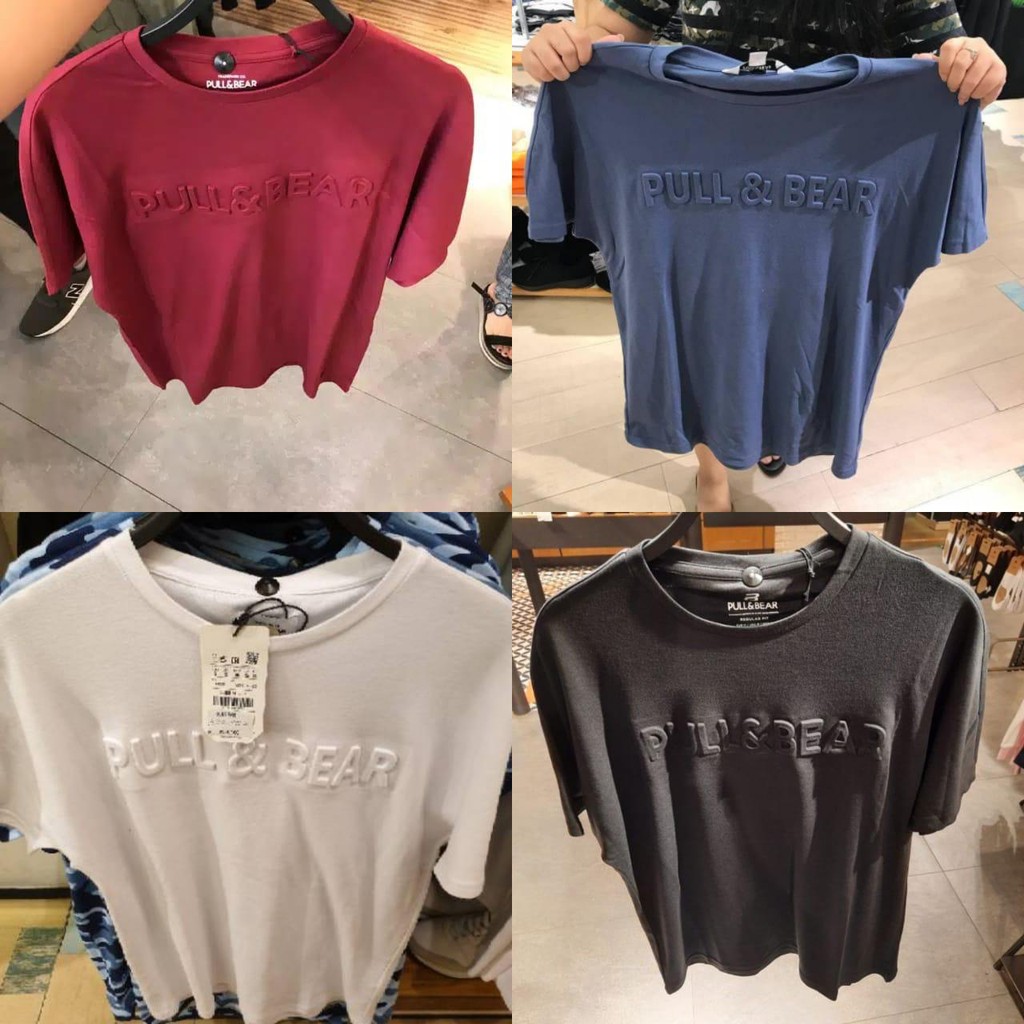 PULL&BEAR KAOS Pull And Bear TSHIRT BAJU Pendek T-SHIRT Emboss/font ...