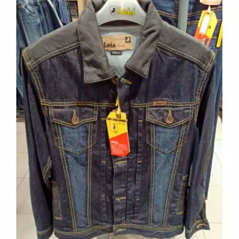 MJF102 OB JAKET LOIS JEANS KOMBINASI KULIT ORIGINAL