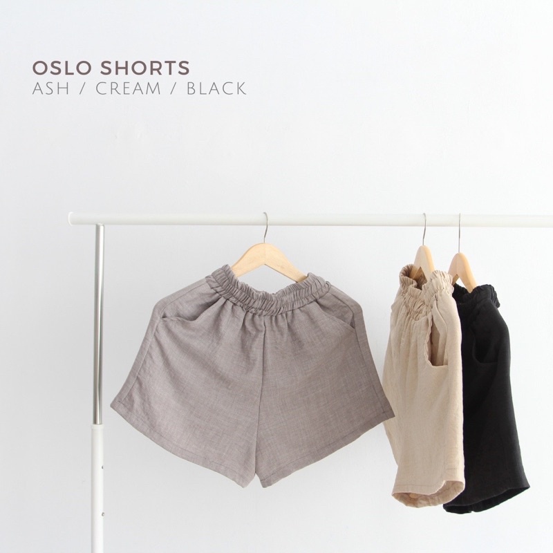 OSLO SHORTS | Celana Pendek Highwaist Linen Crinkle Short Pants Loungewear Celana Rumah Soma