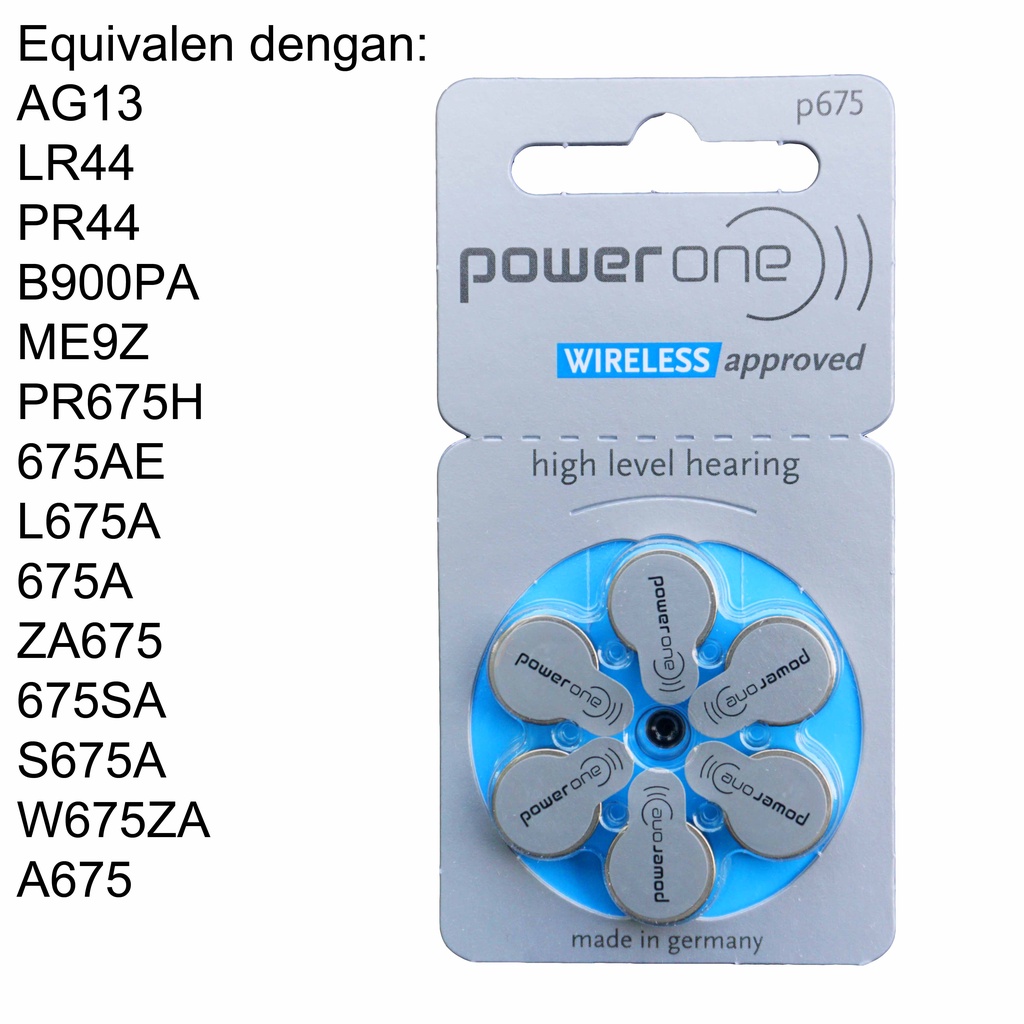 Baterai ABD Powerone p675 (AG13/LR44) untuk Alat Bantu Dengar