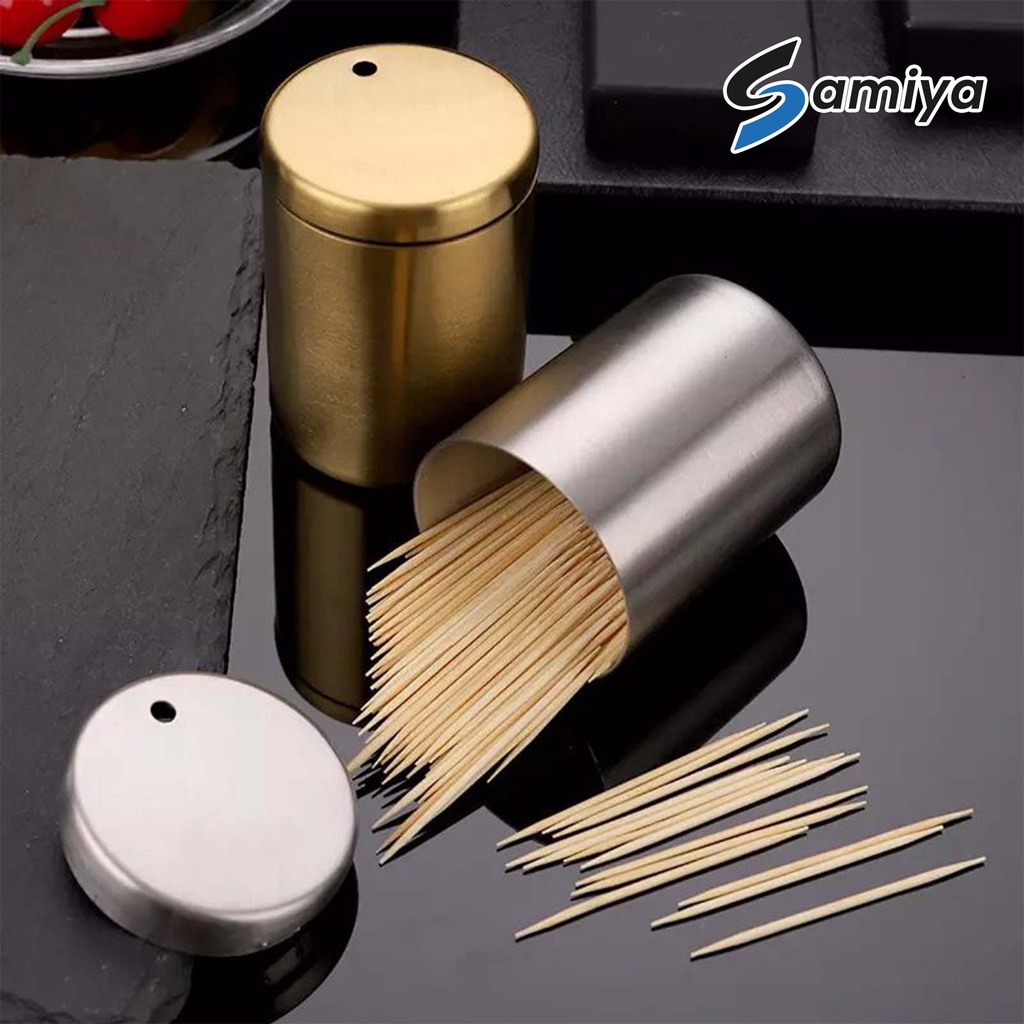 stainless steel toothpick holder storage / tempat tusuk gigi warna doff matte rosegold black gold