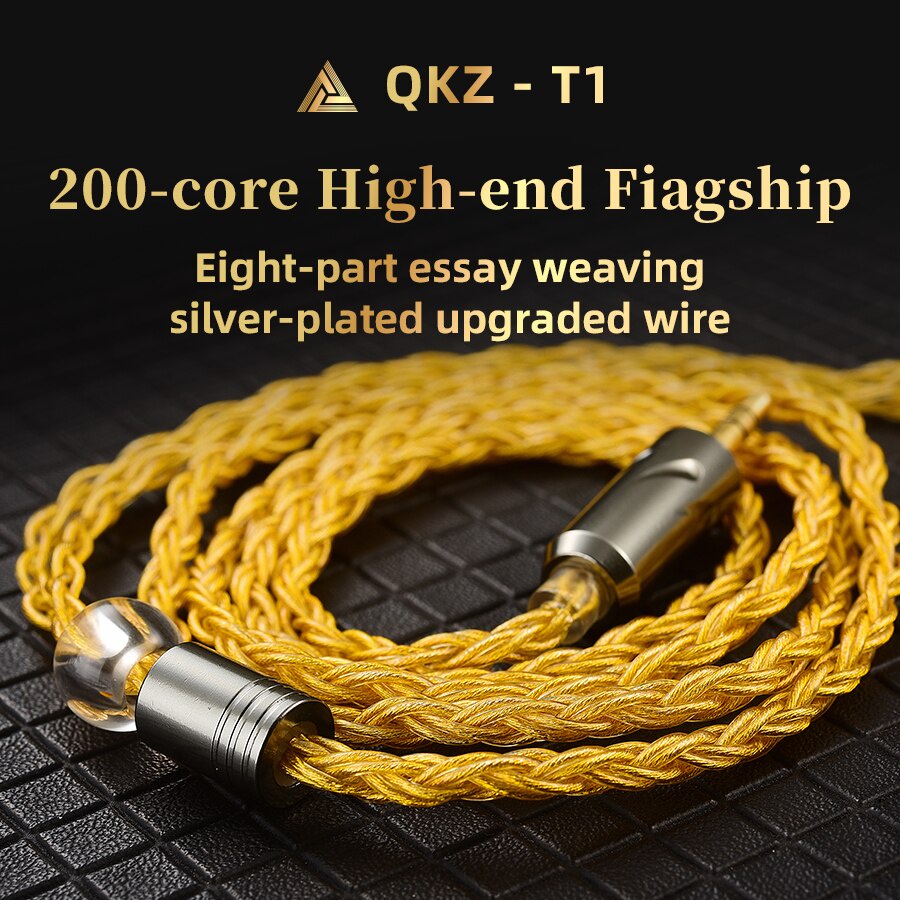 QKZ T1 8 Core TC Silver Plated Hifi Earphone Update Cable MMCX/2Pin Connector Use For KZ ZSN Pro EDX ZX2 ZAX2