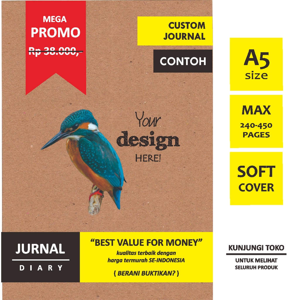 

JURNAL DIARY Custom VINTAGE Style A5 Softcover MAX Version