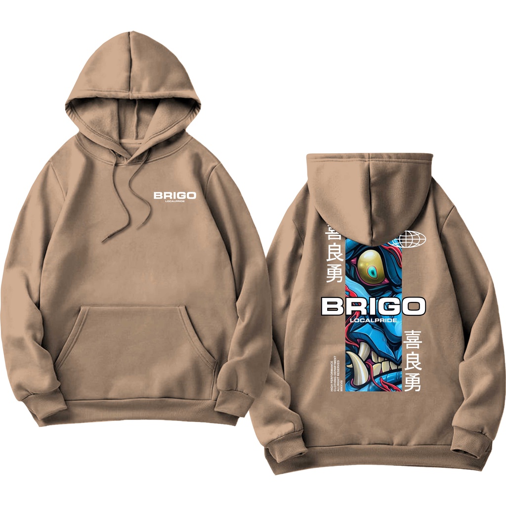 BRIGO Jumper Hoodie ONI II Sweater Hoodie BRIGO ONI Sablon DTF Fleece Cotton M-XXL (Pria &amp; Wanita) Free stiker&amp;Gantungan Kunci