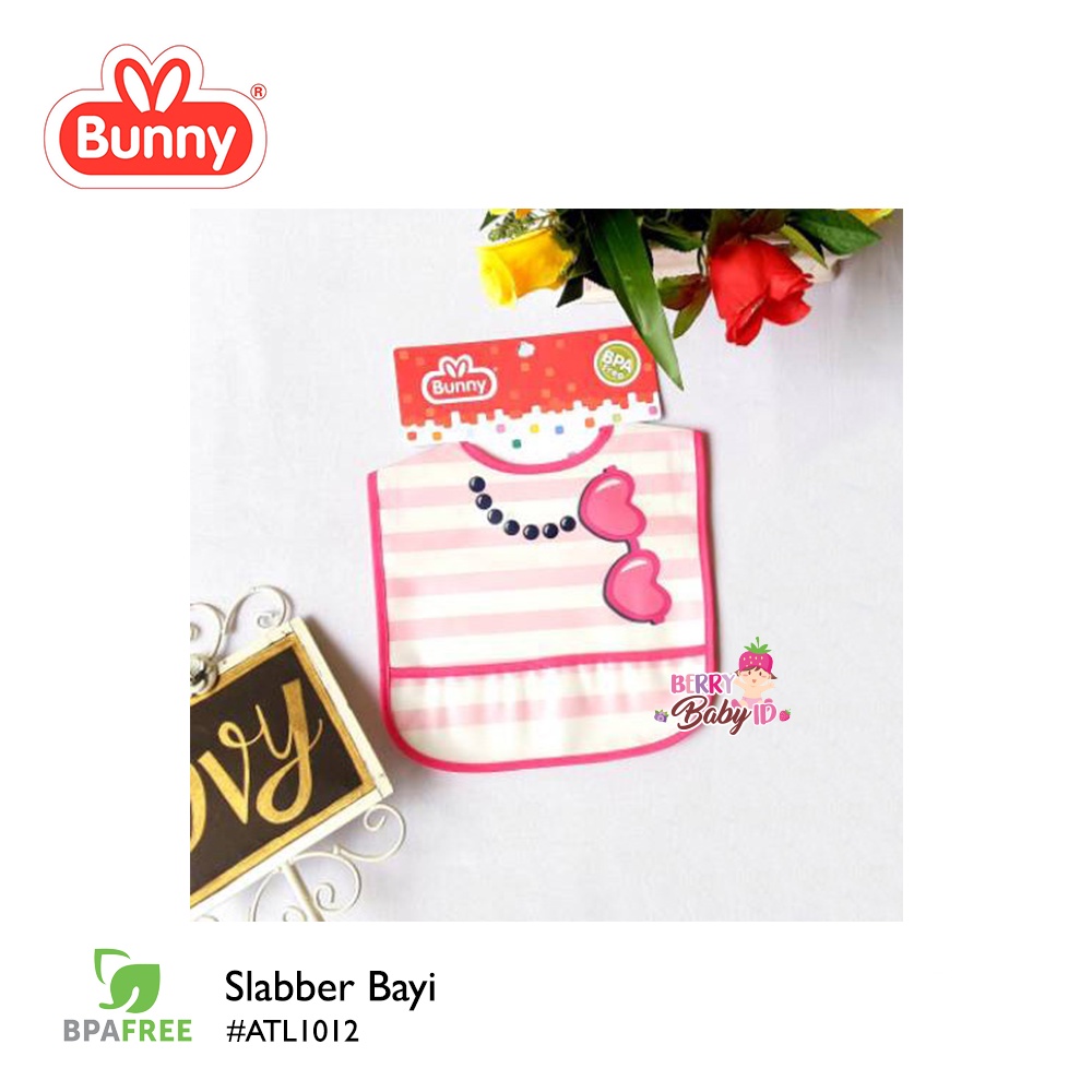 Lusty Bunny Slabber Bayi Waterproof Tatak Liur Anti Air Tumpah LUS034 Berry Mart