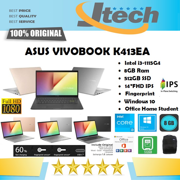ASUS VIVOBOOK K413EA - i3 1115G4 - 8GB - 512GB SSD