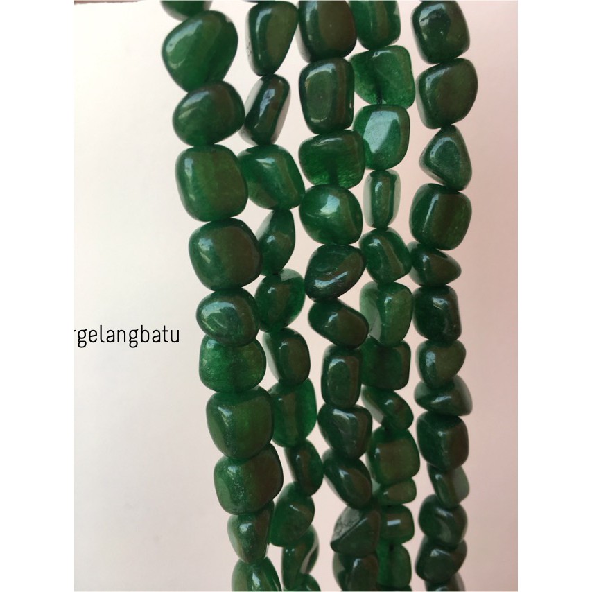 manik Batu alam hijau agate green Beads 12 x 10mm bahan gelang kalung supplier kerajinan tangan akik