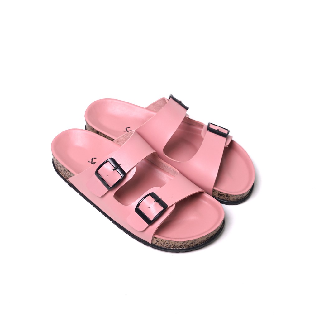 Sarasara JINNY Sandal Birken Sandal Slide Casual Fashion Wanita Kekinian Trendy Terbaru-pink