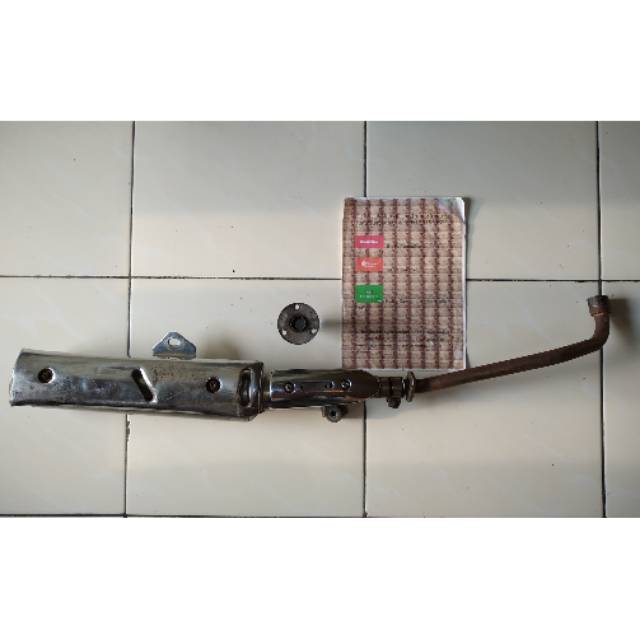 Knalpot standar ori Jupiter z 110 vega r new burhan slip on baut 3 plus filter saringan mulus