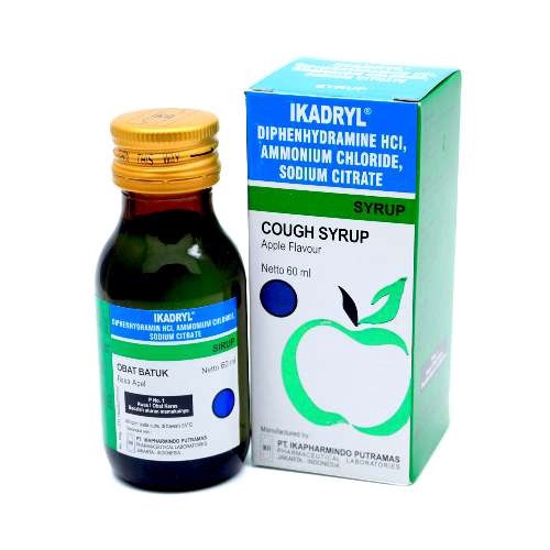 Ikadryl Obat Batuk 60 ml Rasa Apel - Sirup Obat Batuk